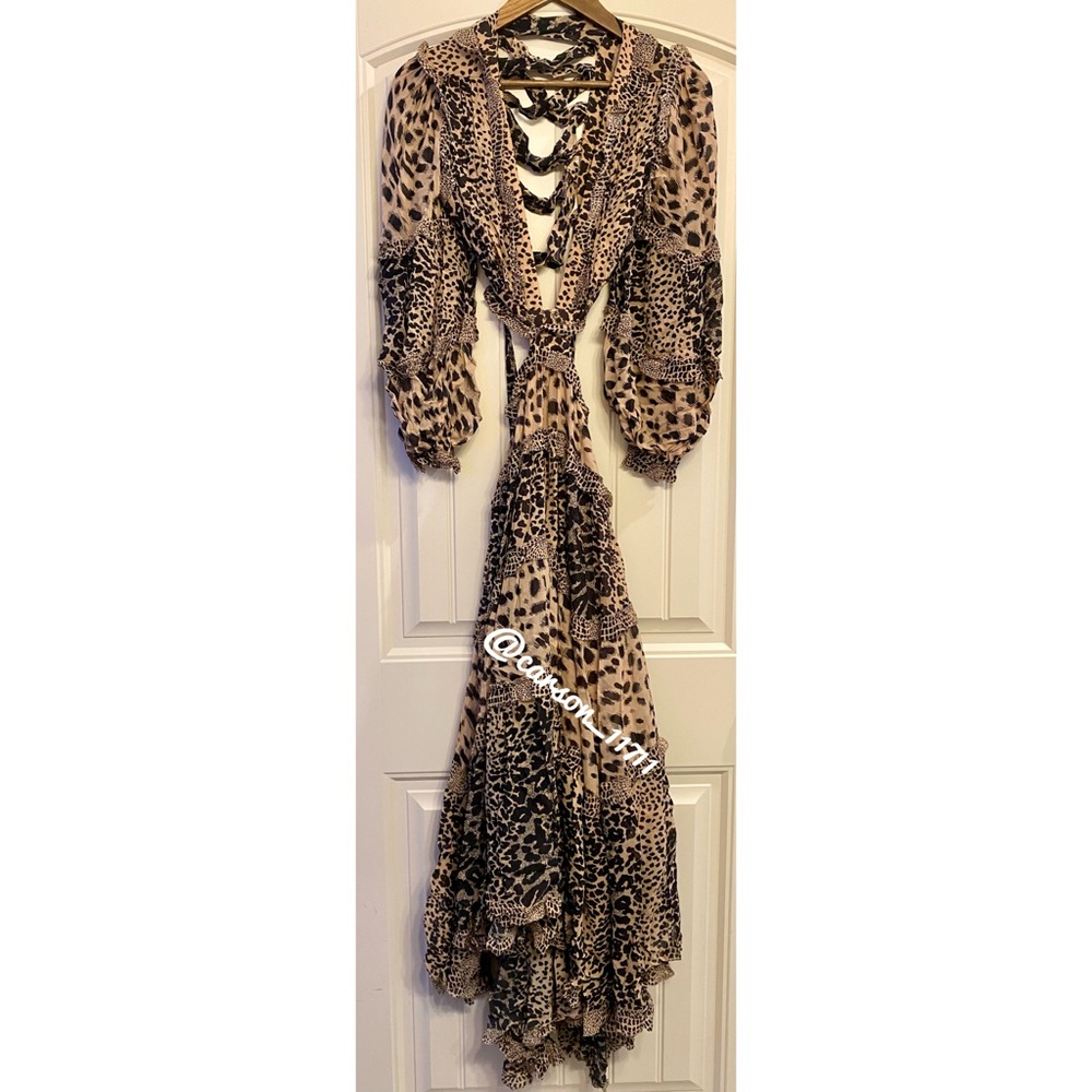 Zimmermann Allia Leopard Cutout Dress AU1/S - Picture 6 of 12